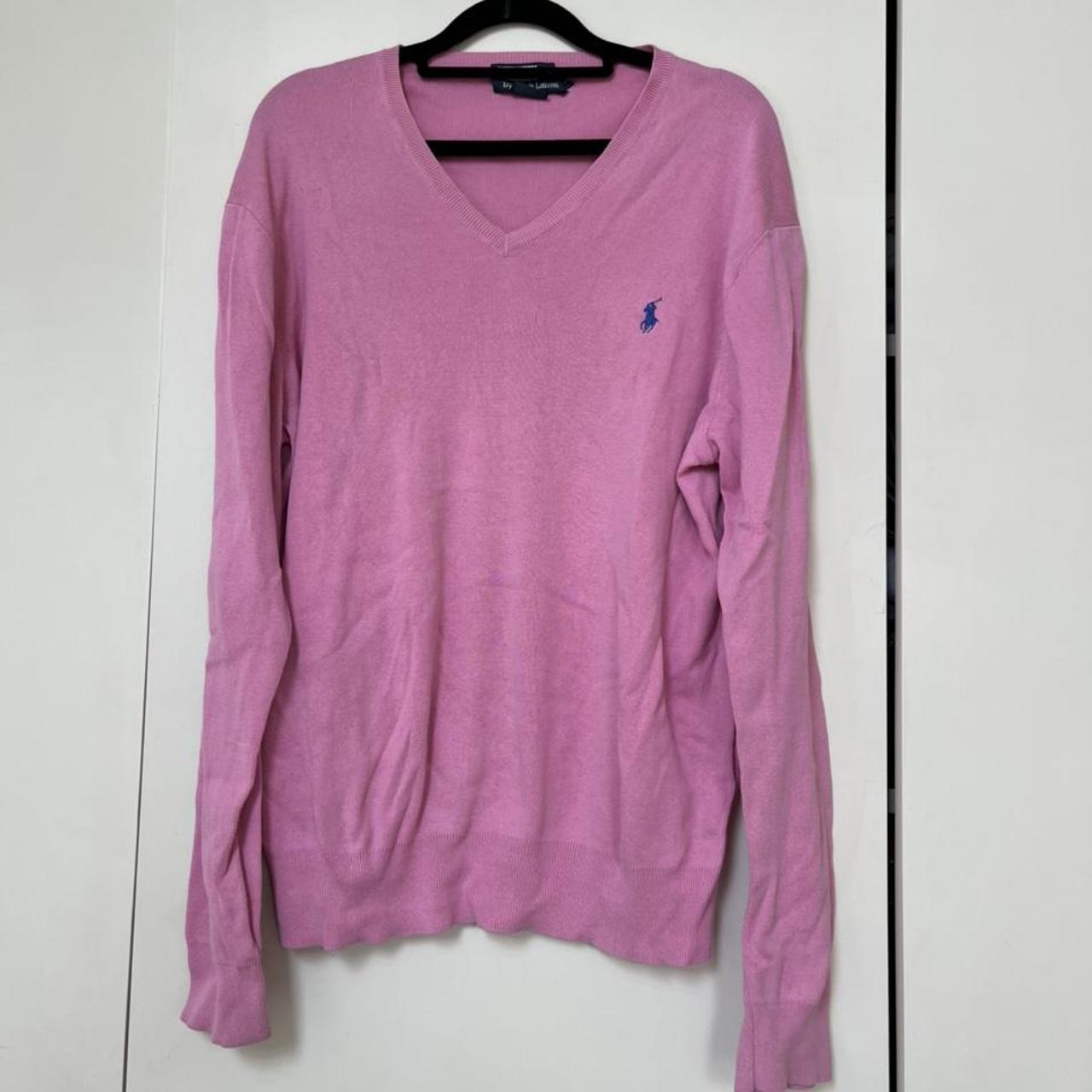 Pink Ralph Lauren mens jumper size L - Depop