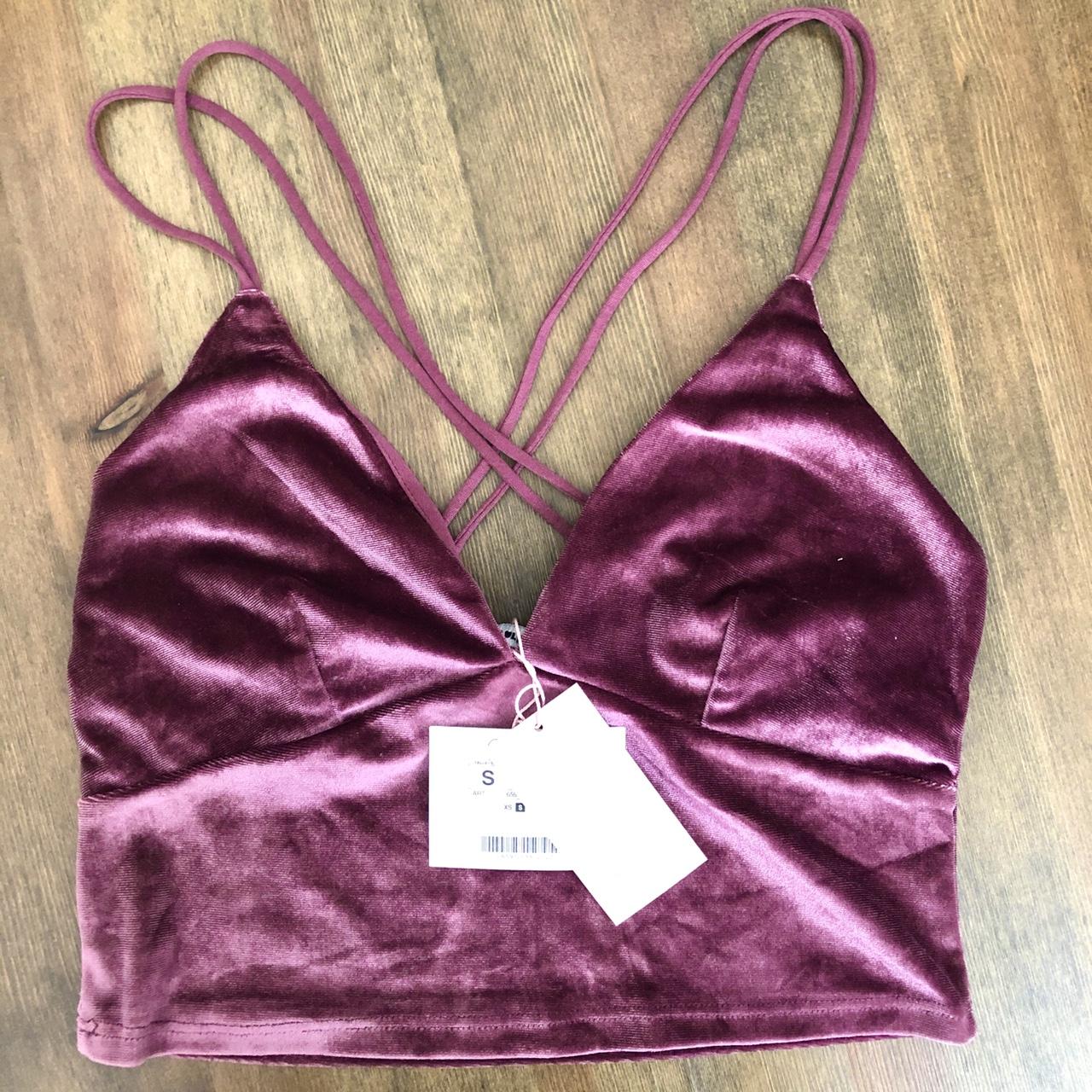 New with tags Stradivarius velvet crop top , - Depop