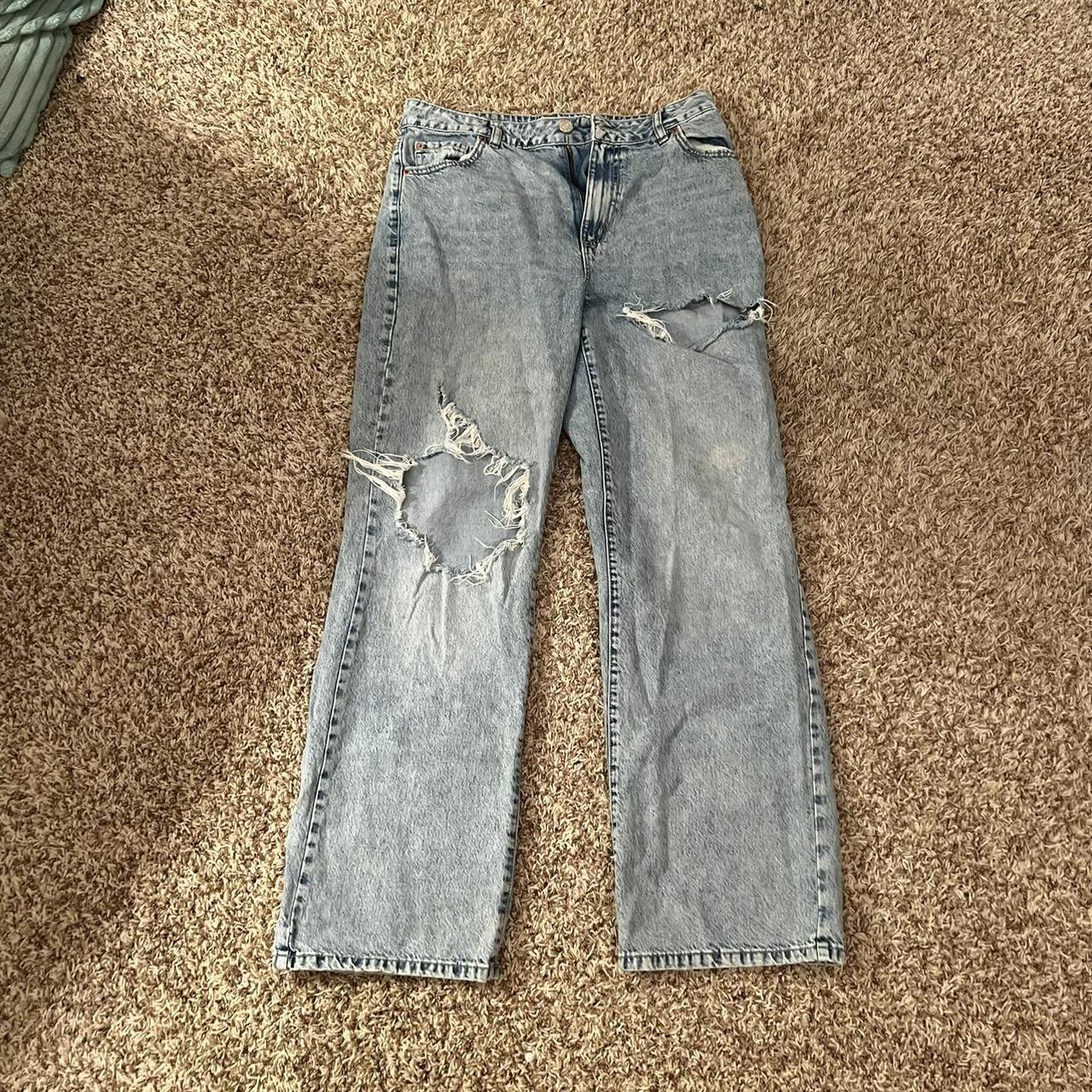 garage light wash high rise baggy jeans size... Depop