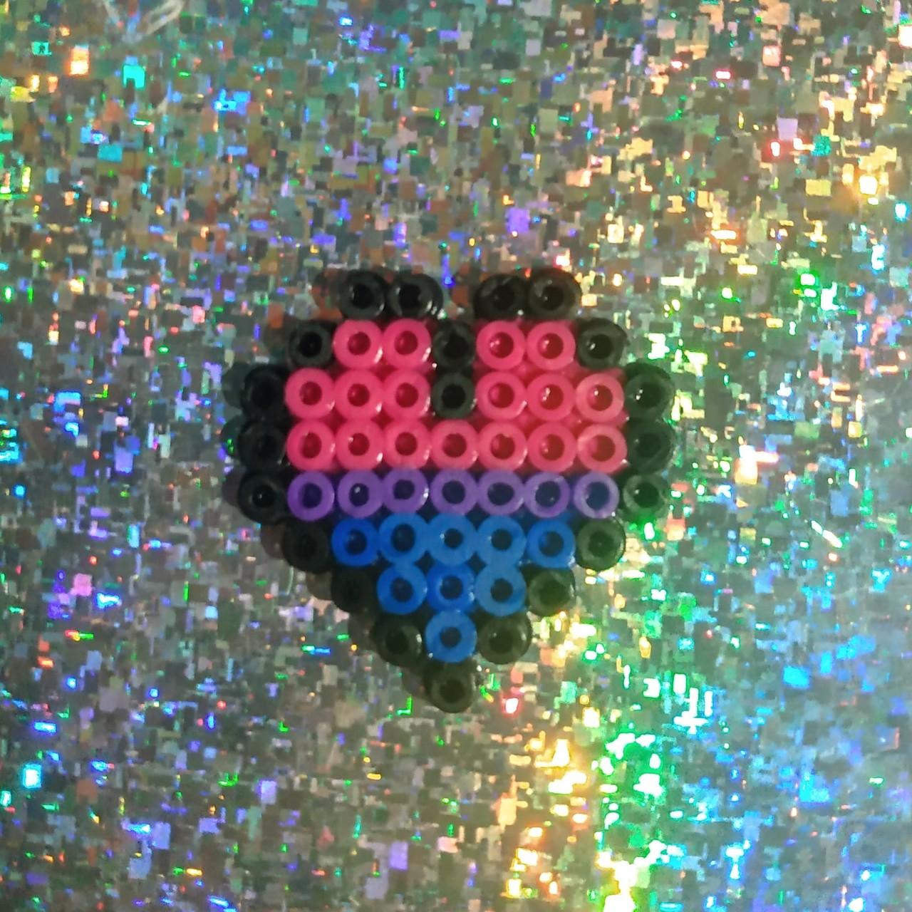 Perler Bead Rainbow Heart Drip 