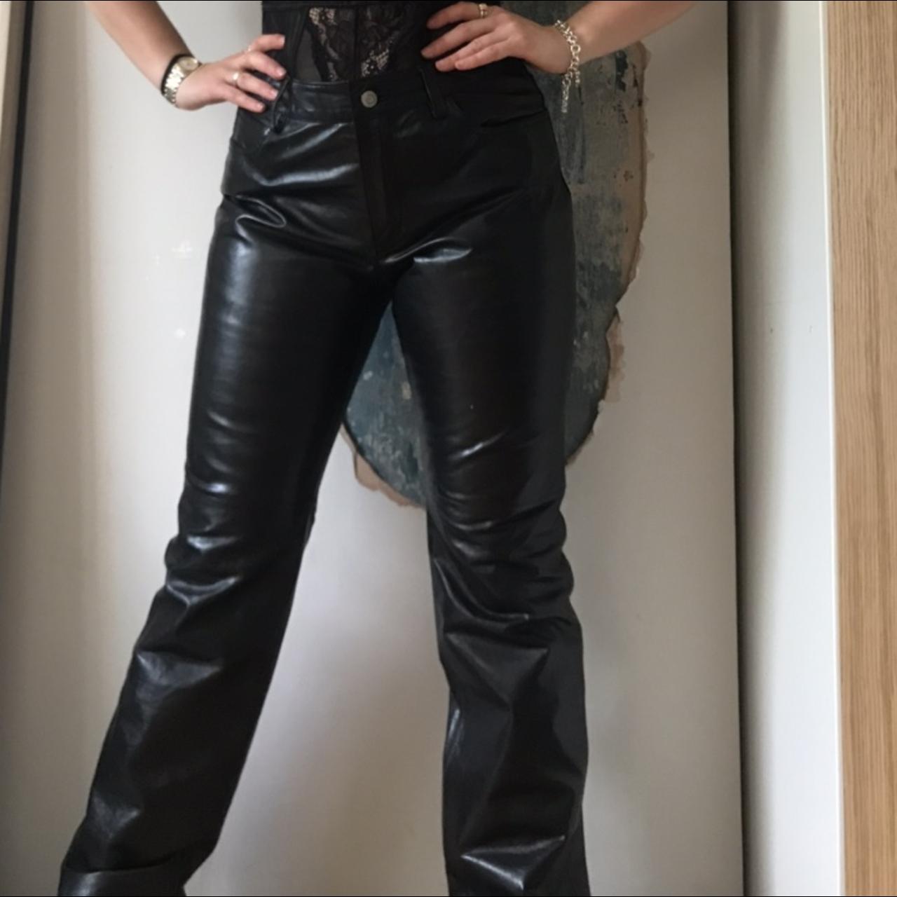 Vintage GAP leather trousers 100% genuine leather... - Depop