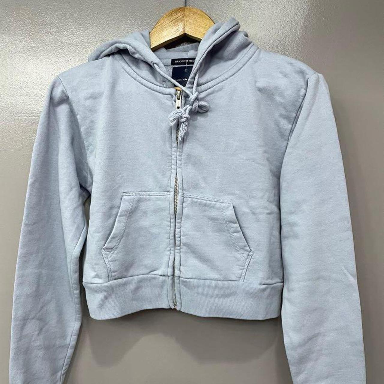 Brandy Melville Crystal Hoodie in Periwinkle used... - Depop