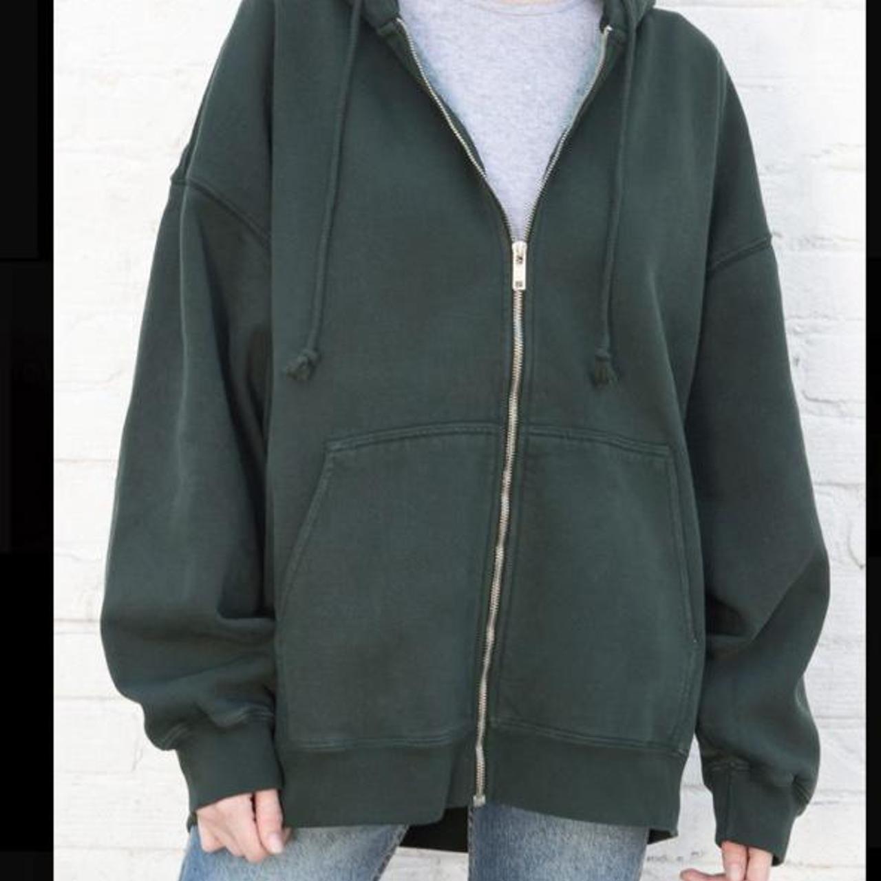 brandy melville green zip up