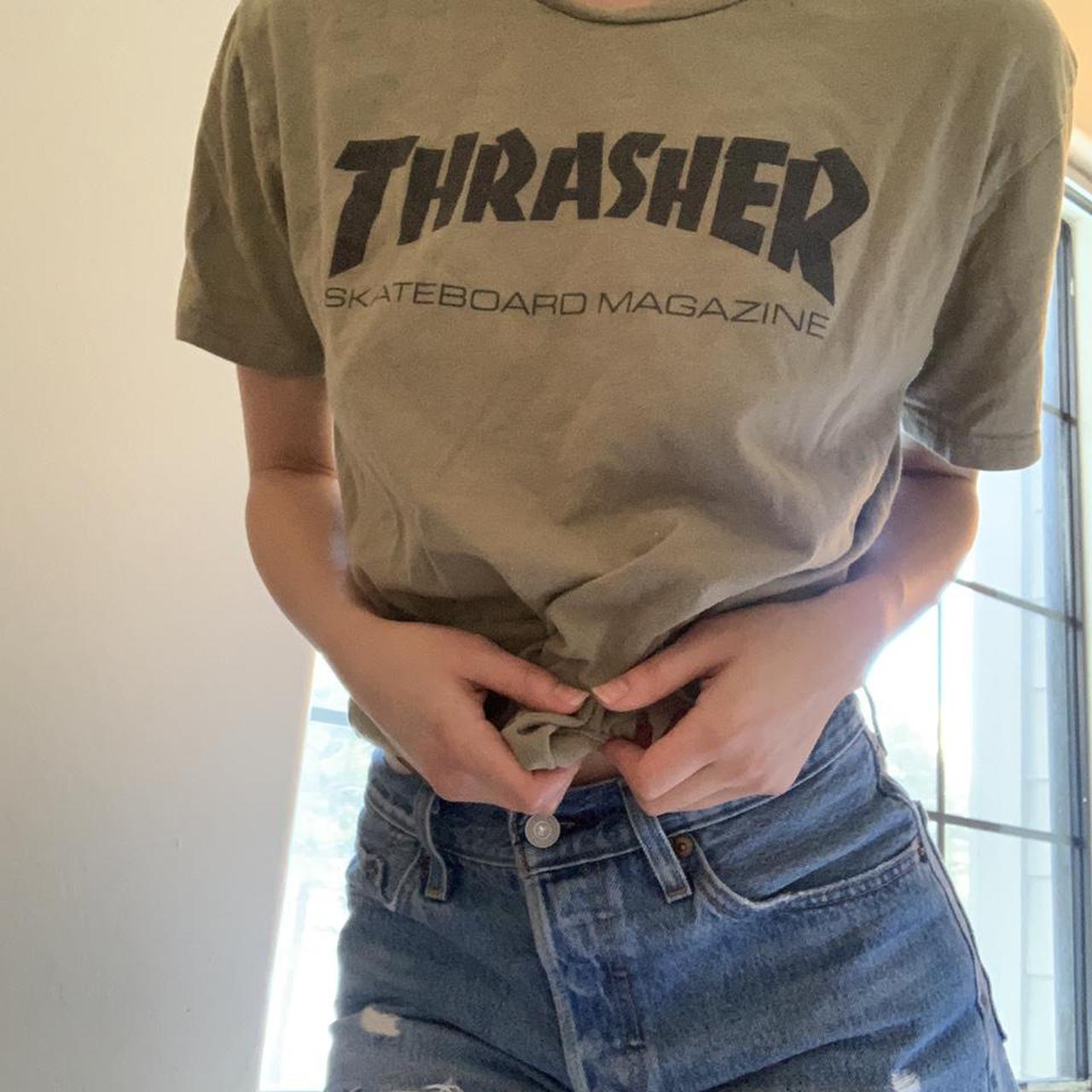 Olive thrasher shirt best sale