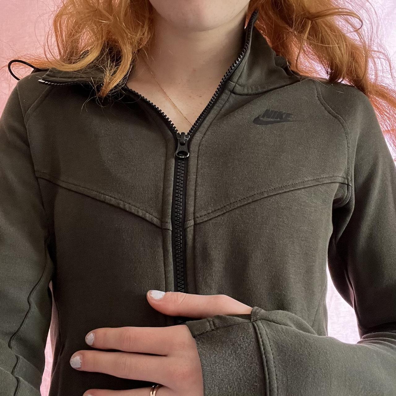 Dark Green Nike Zip Up in great condition and... Depop