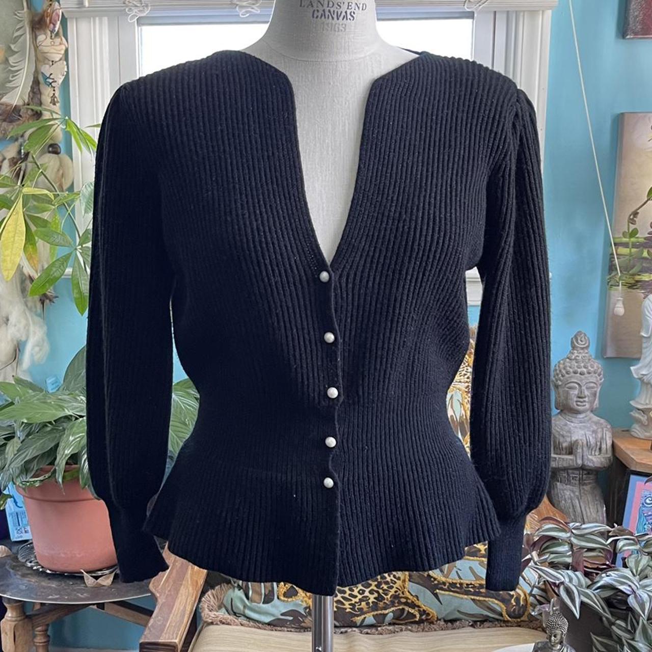 Vintage Cardigan Pearl Buttons Oversized Sweater... - Depop