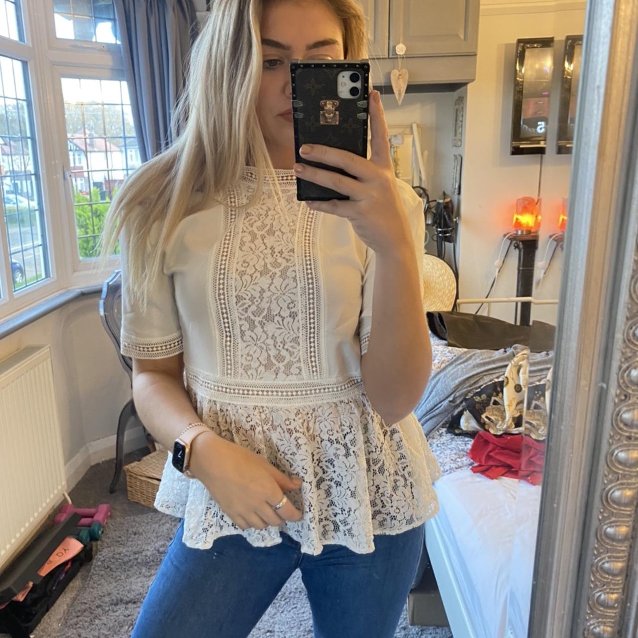 Zara lace/crochet blouse Depop