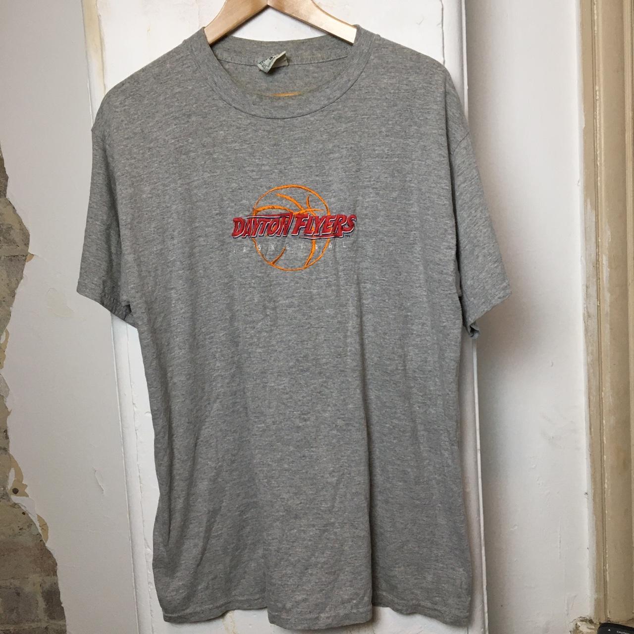 Vintage 90s Dayton Flyers Grey embroidered... - Depop