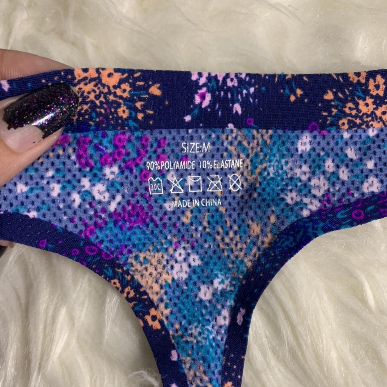 Product Image 3 - Navy blue floral print thong
This