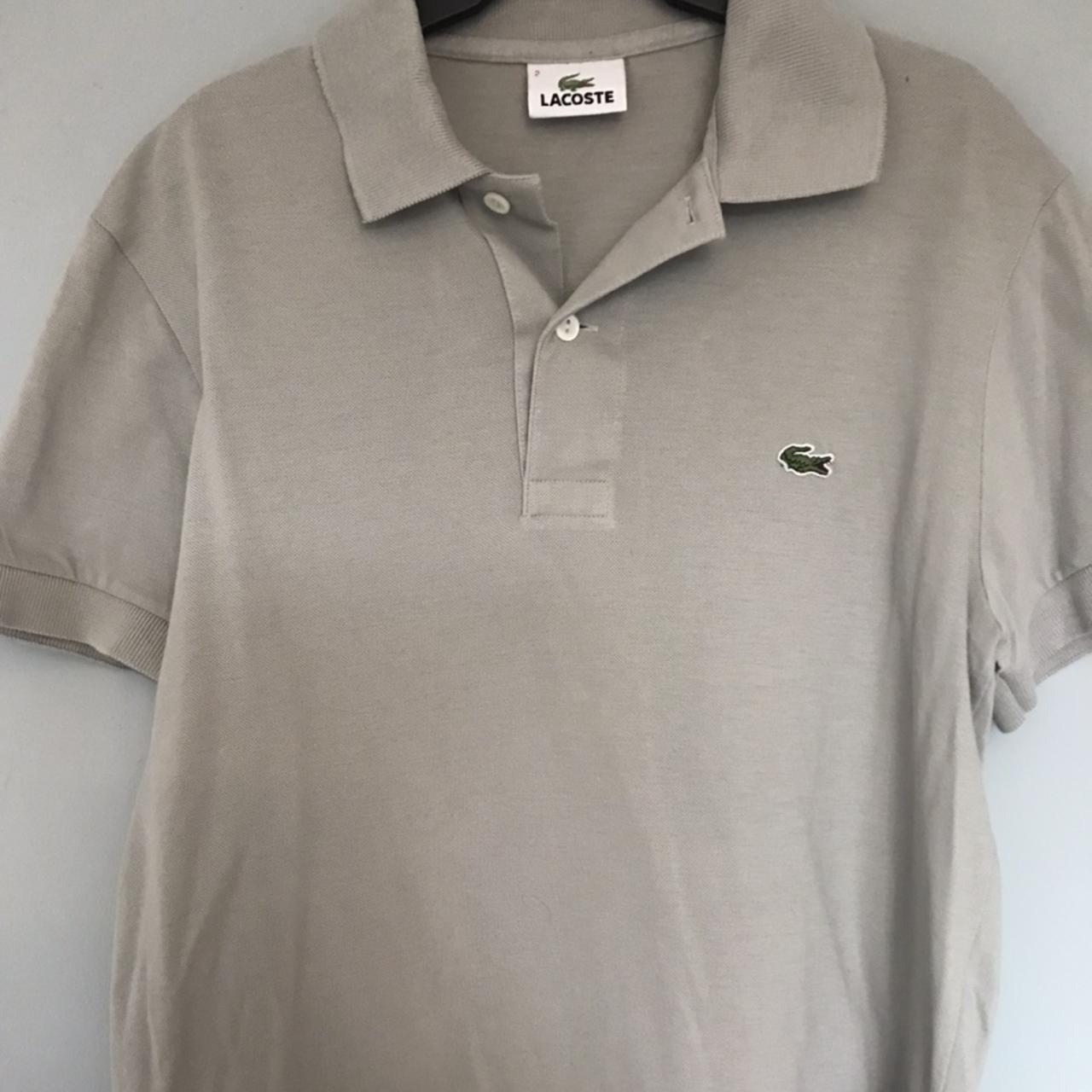 Grey Lacoste Polo Shirt, excellent condition - Depop