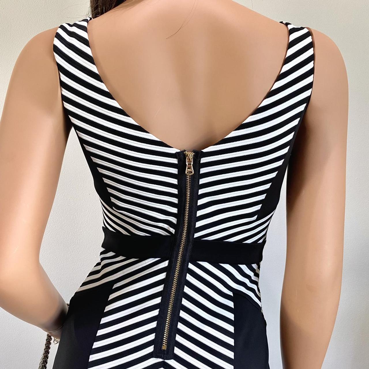 Guess Black and White Striped Bodycon Dress. Depop