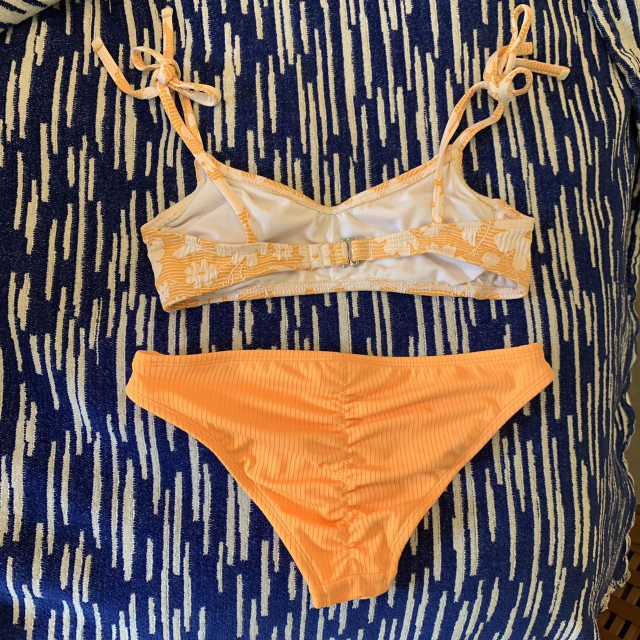 Xhilaration Women's Orange and White Bikinisandtankinisets Depop