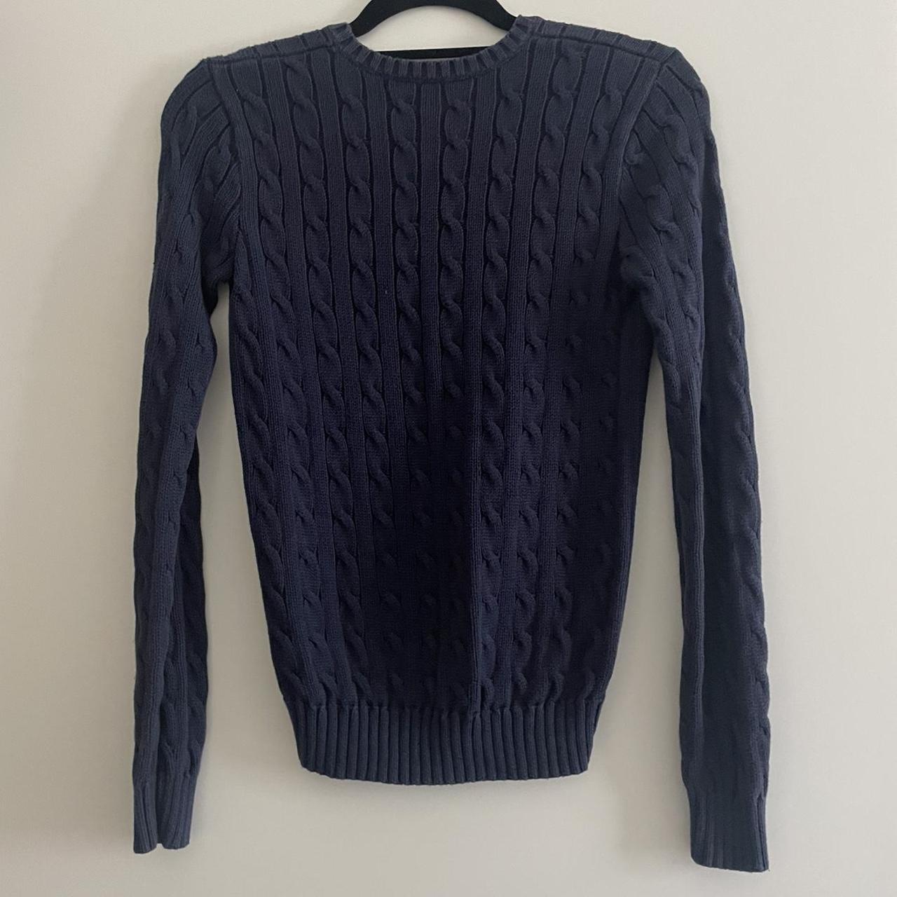 Ralph Lauren cable knit navy jumper. Size Small.... - Depop