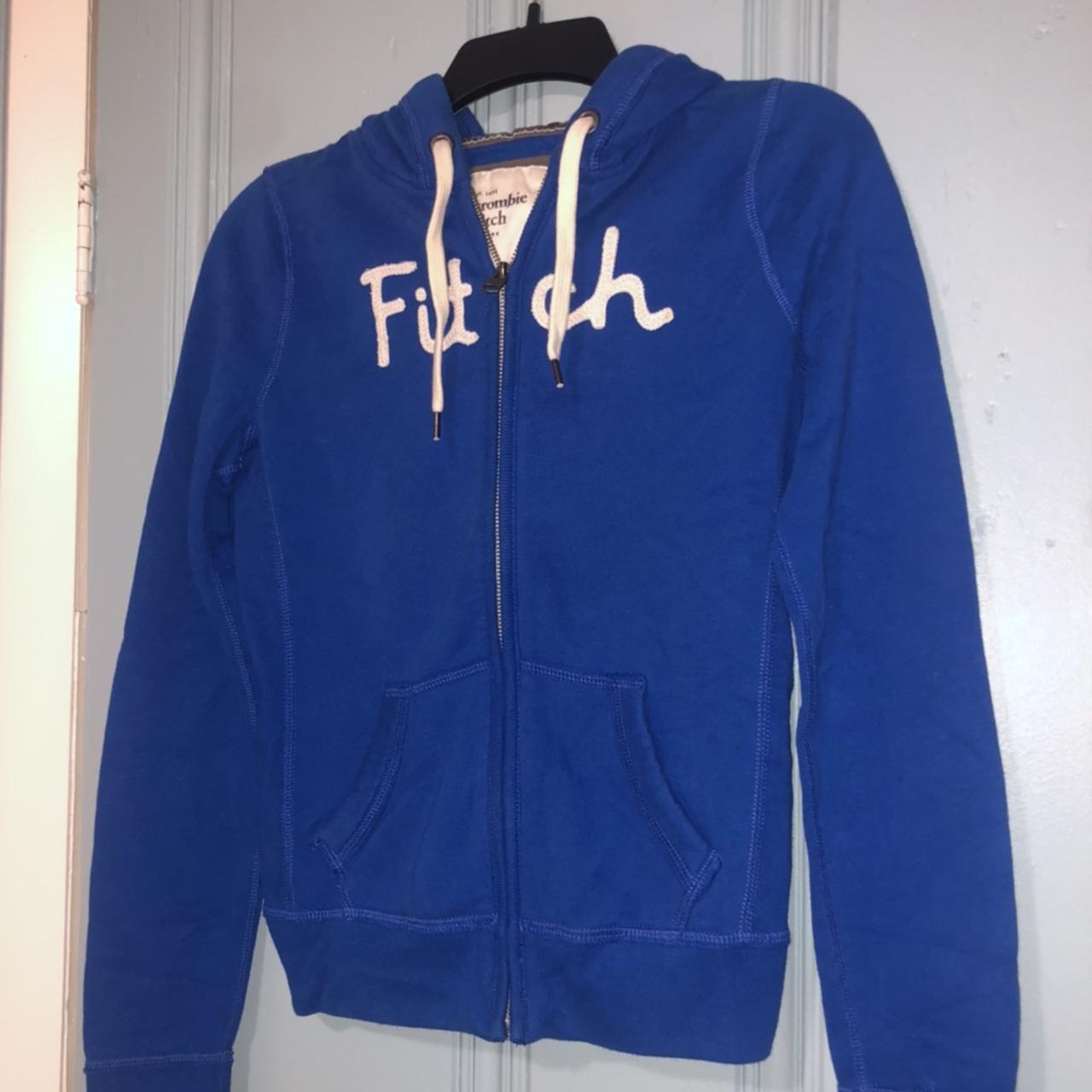 Royal Blue Abercrombie Fitch Zip Up Hoodie Size Depop