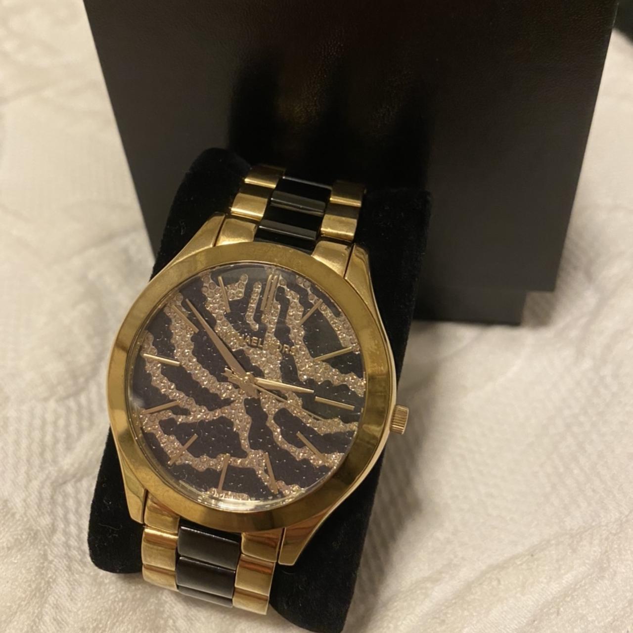 Michael Kors style MK3315 zebra watch Gold watch. Depop