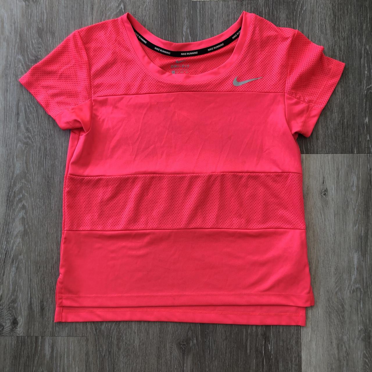 Nike neon pink dri-fit T-shirt. Size XS will fit... - Depop