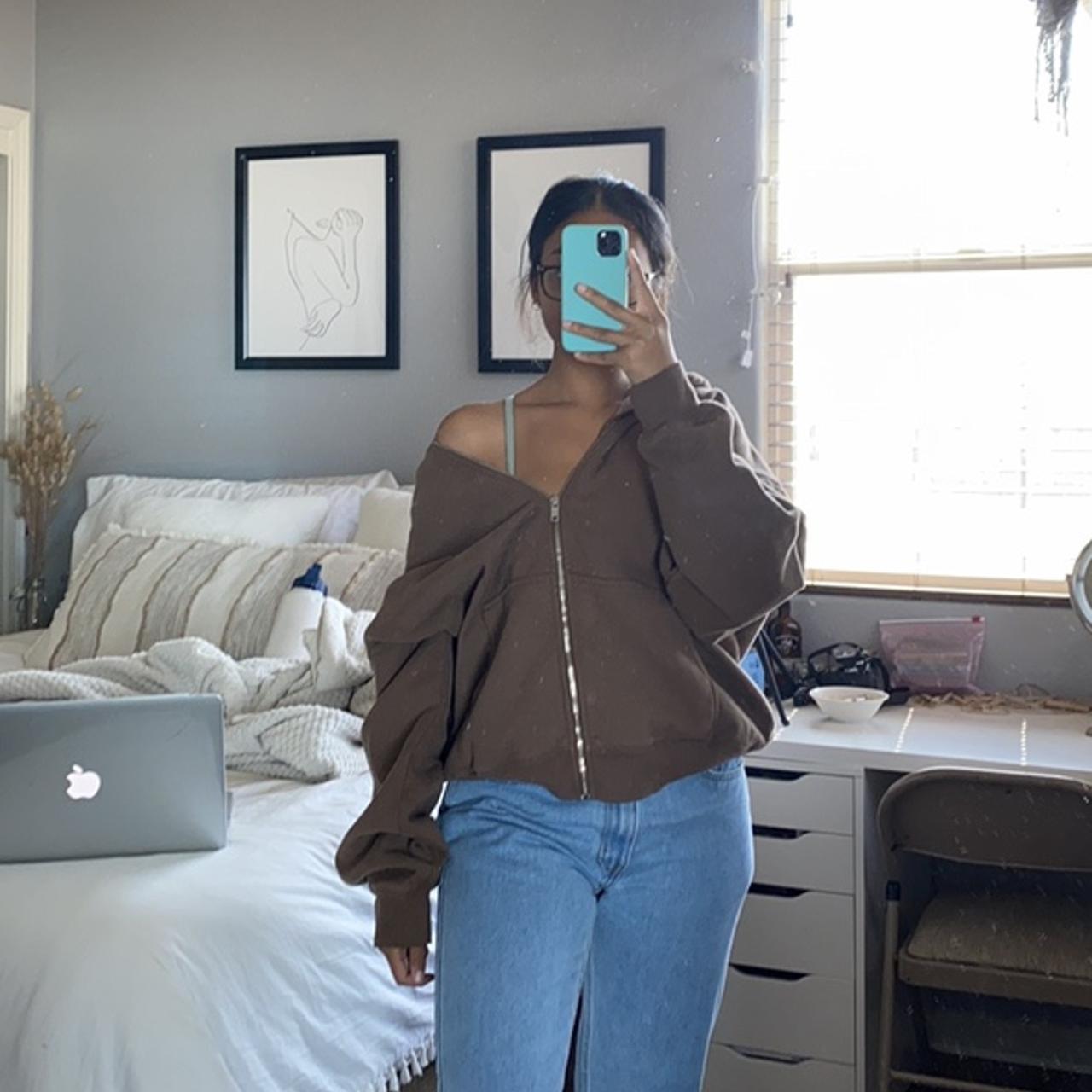 Brandy Melville Brow Carla Hoodie worn once pm me... Depop