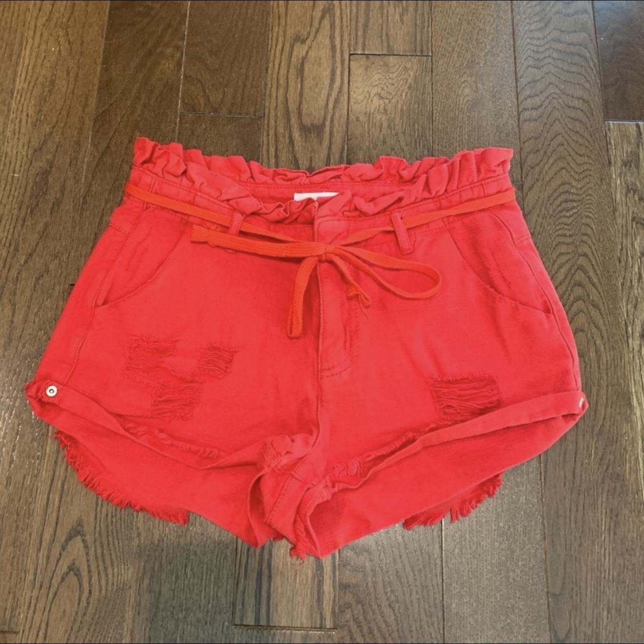 Marvel Women's Red Shorts Depop