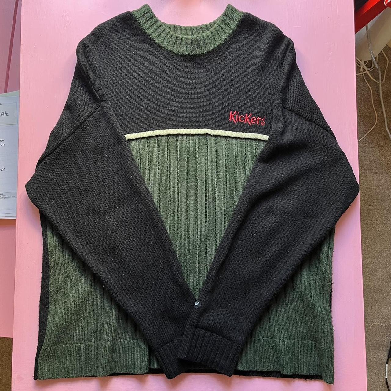 kickers-jumper-black-and-green-size-men-s-small-depop