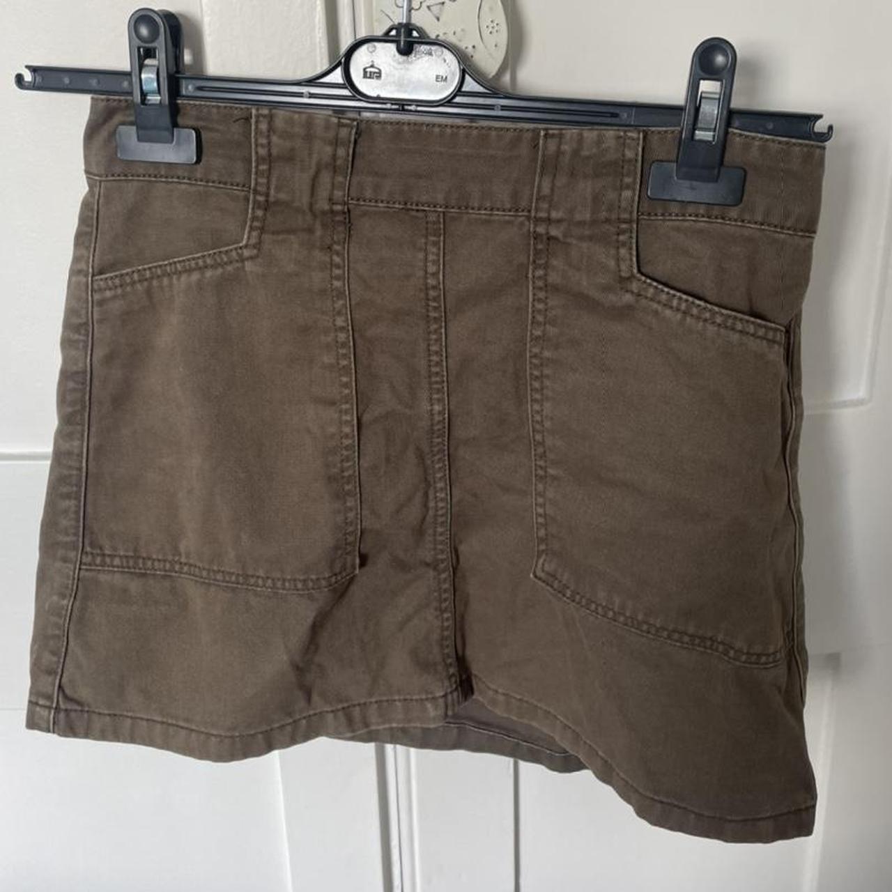 Really cute khaki A line skirt from Forever 21, size... - Depop