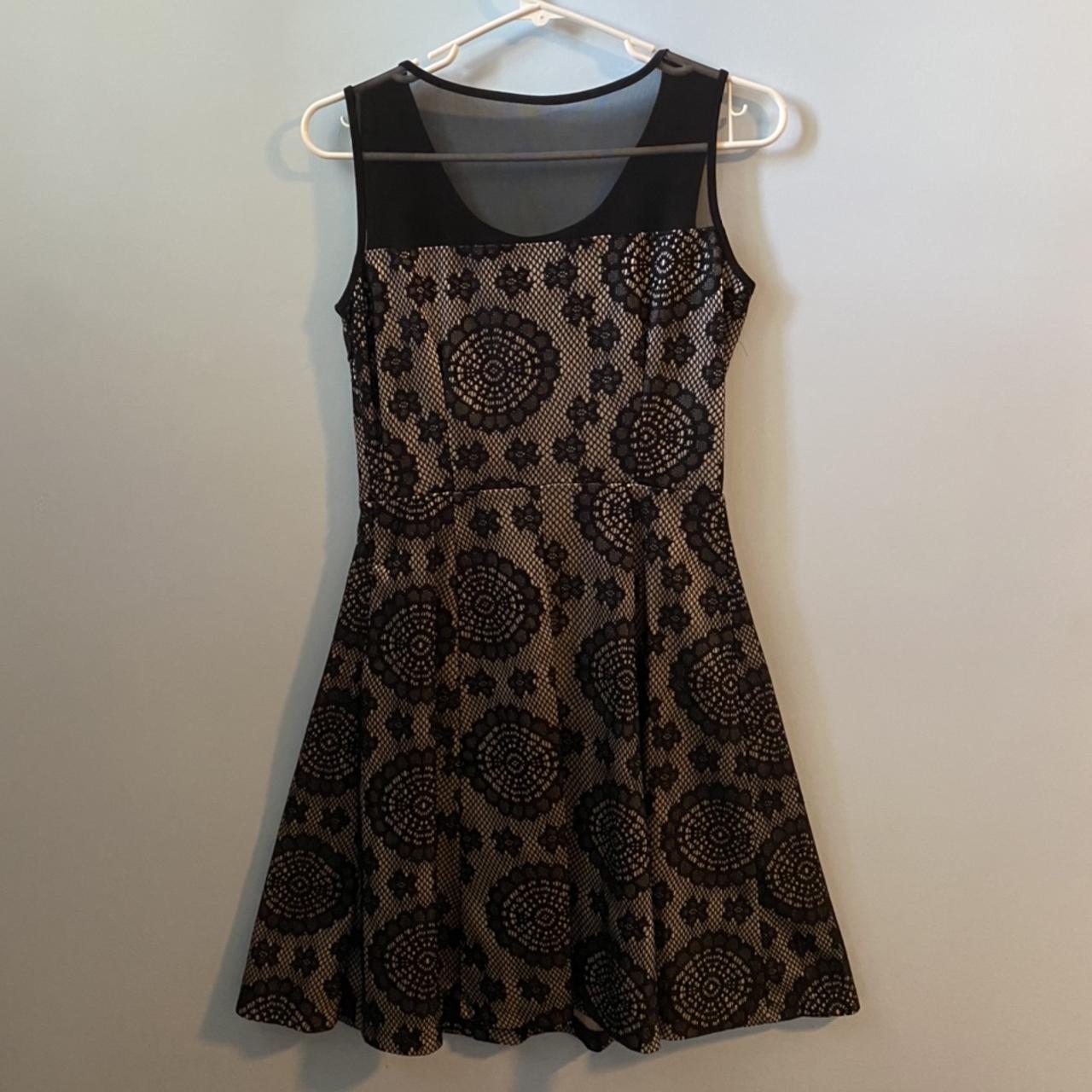 Women's Black and Gold Dress | Depop