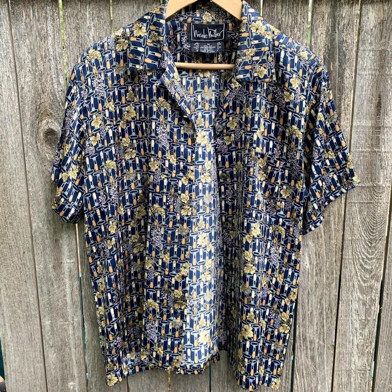 vintage retro 100% silk Nicole Miller limited... - Depop