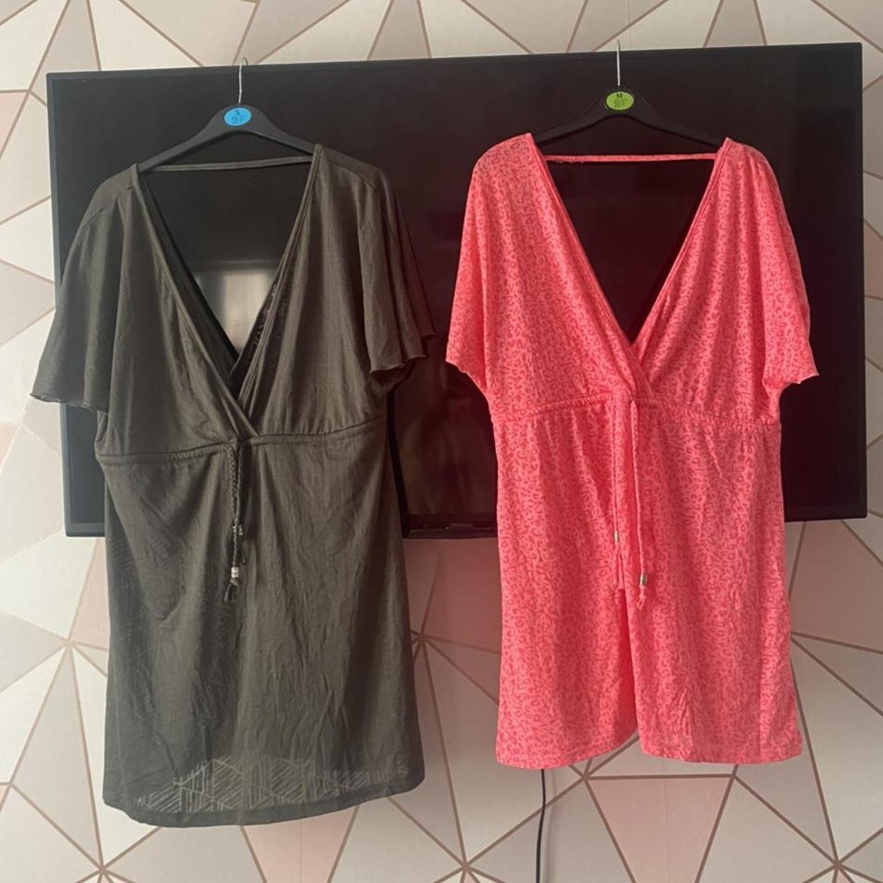 2x primark swim suit cover top, green and hot pink.... Depop