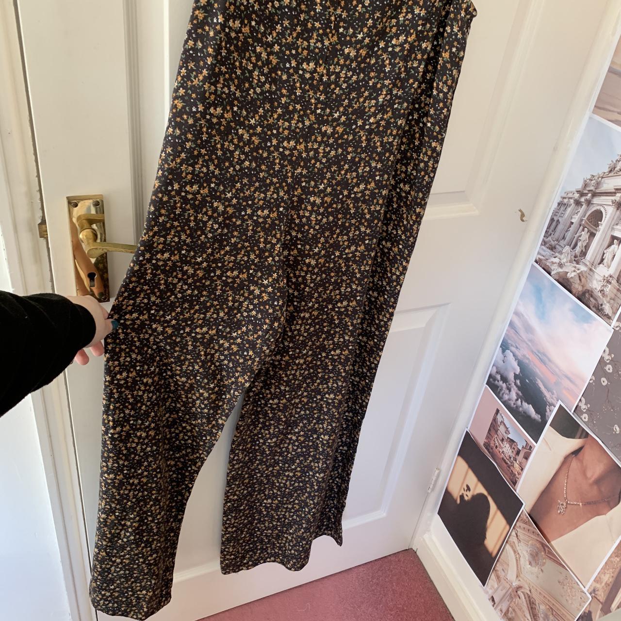 Dark Floral Mix Dungarees Wide Leg Jumpsuit With Depop