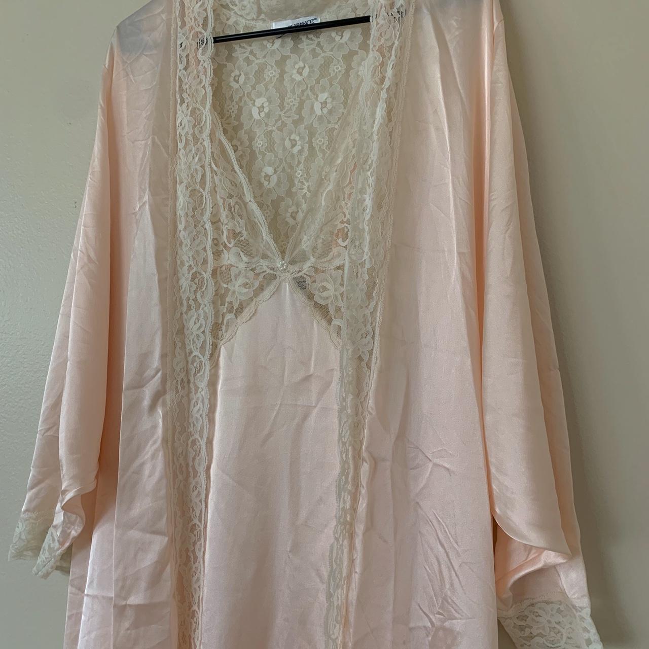 Edwardian baby pink night gown with matching... - Depop