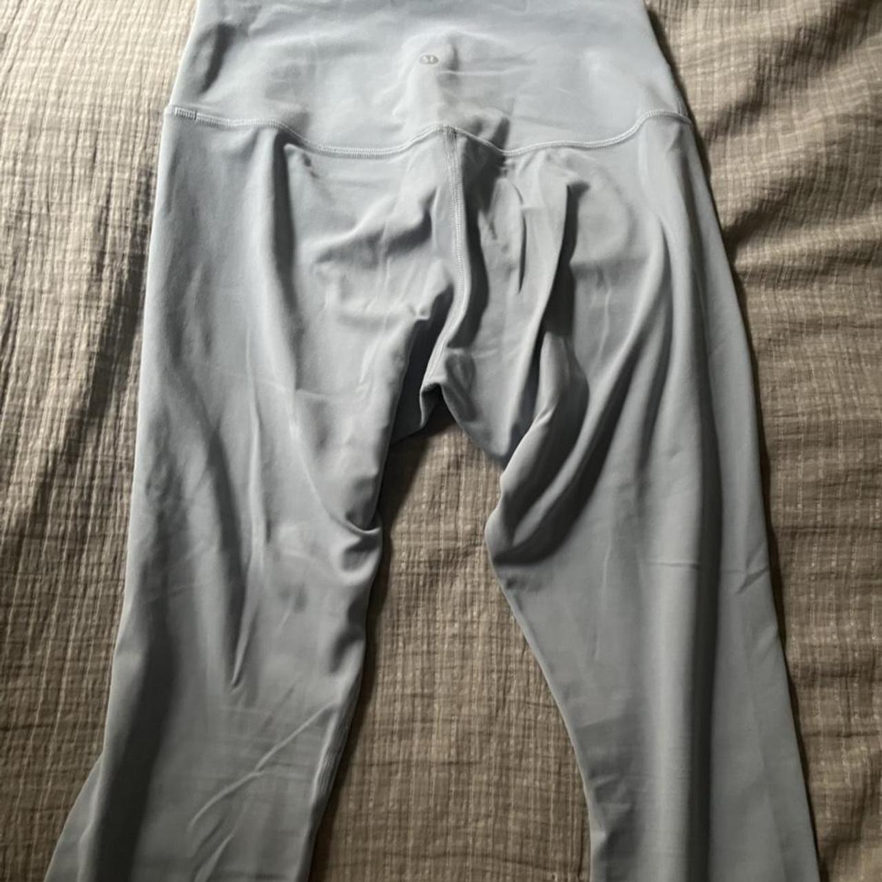 Lululemon Align leggings that are light blue. Size 8