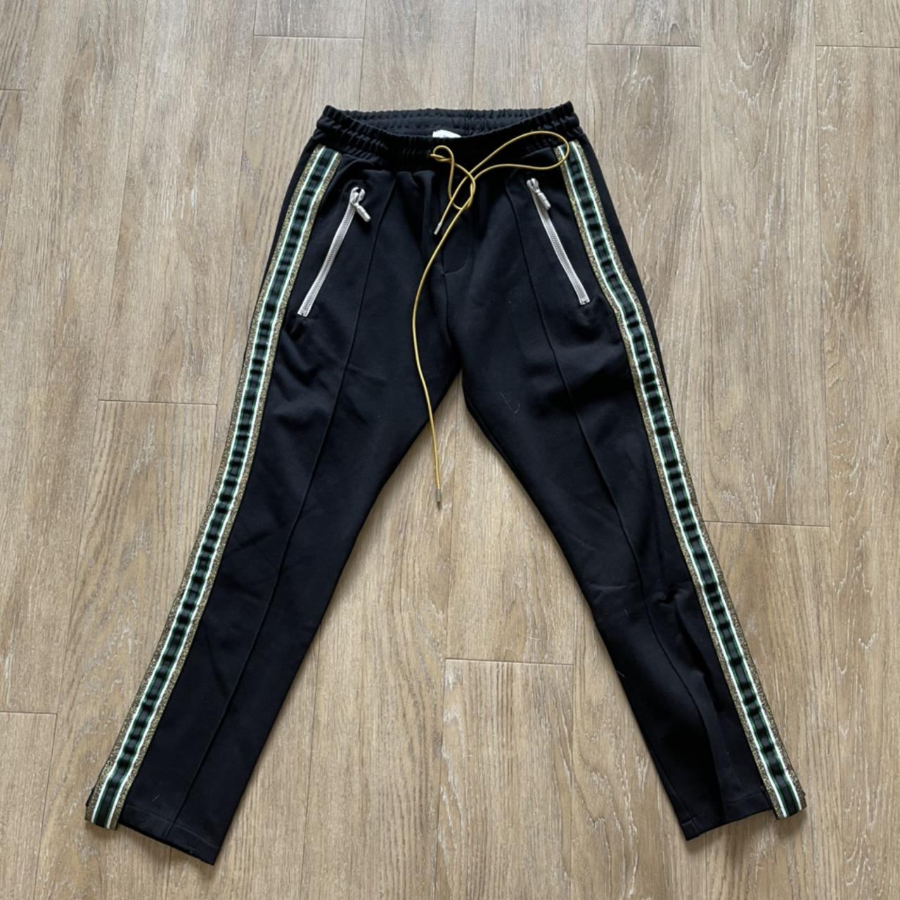 Rhude Men's Black and Yellow Joggers-tracksuits | Depop