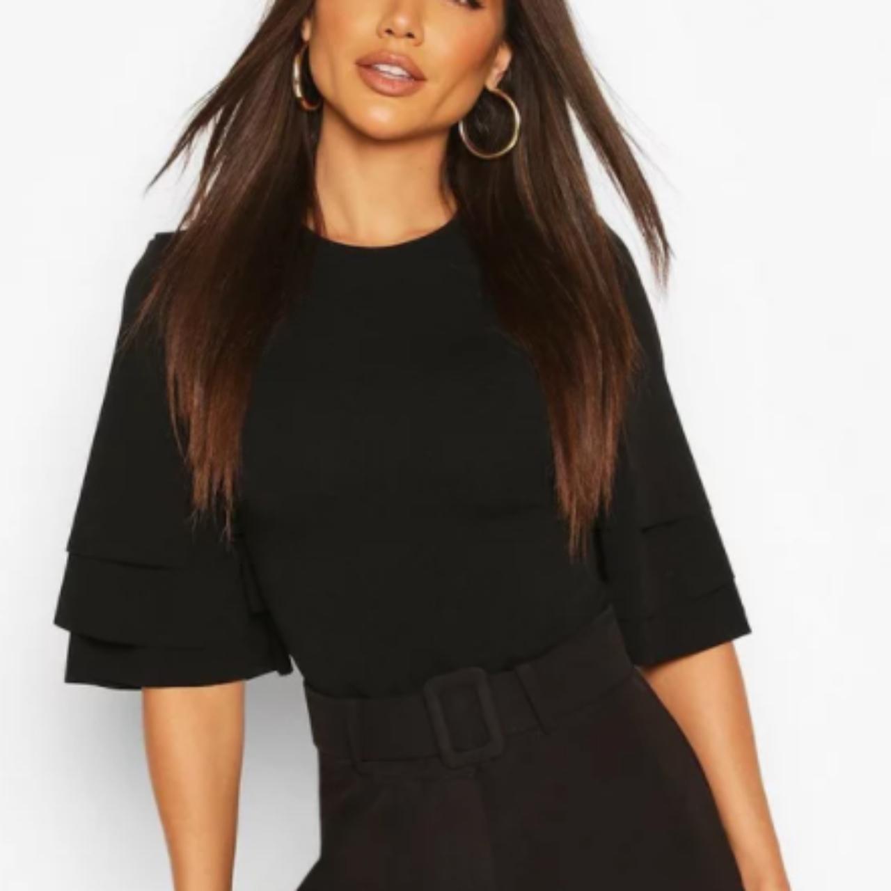 Boohoo flute sleeve bodysuit Brand new with tags 👚... Depop