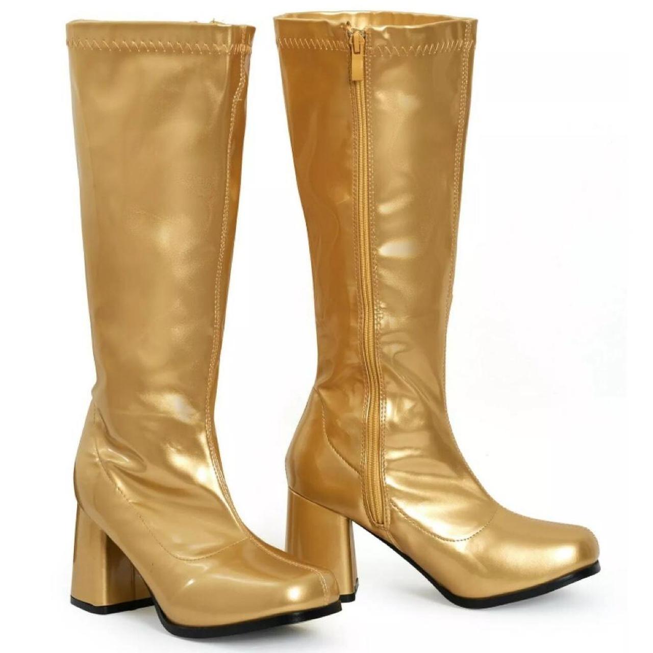 Gold platform gogo boots sale