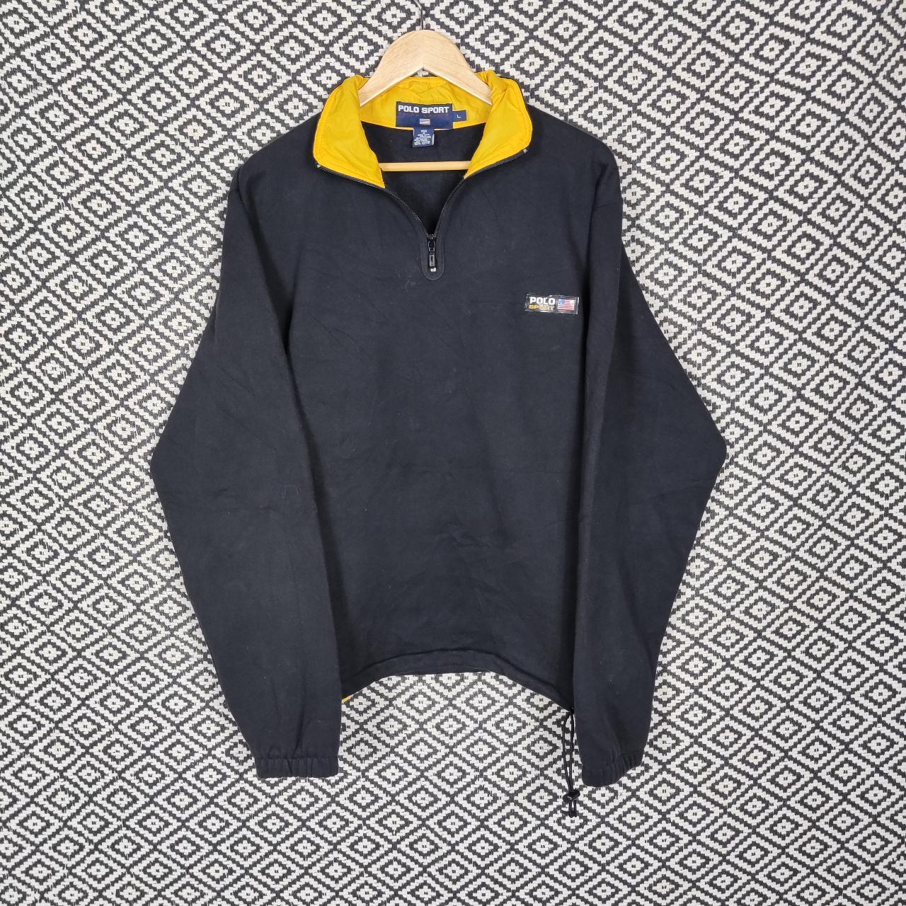 💥 Black And Yellow Polo Sport QZip Fleece 💥 📏... Depop