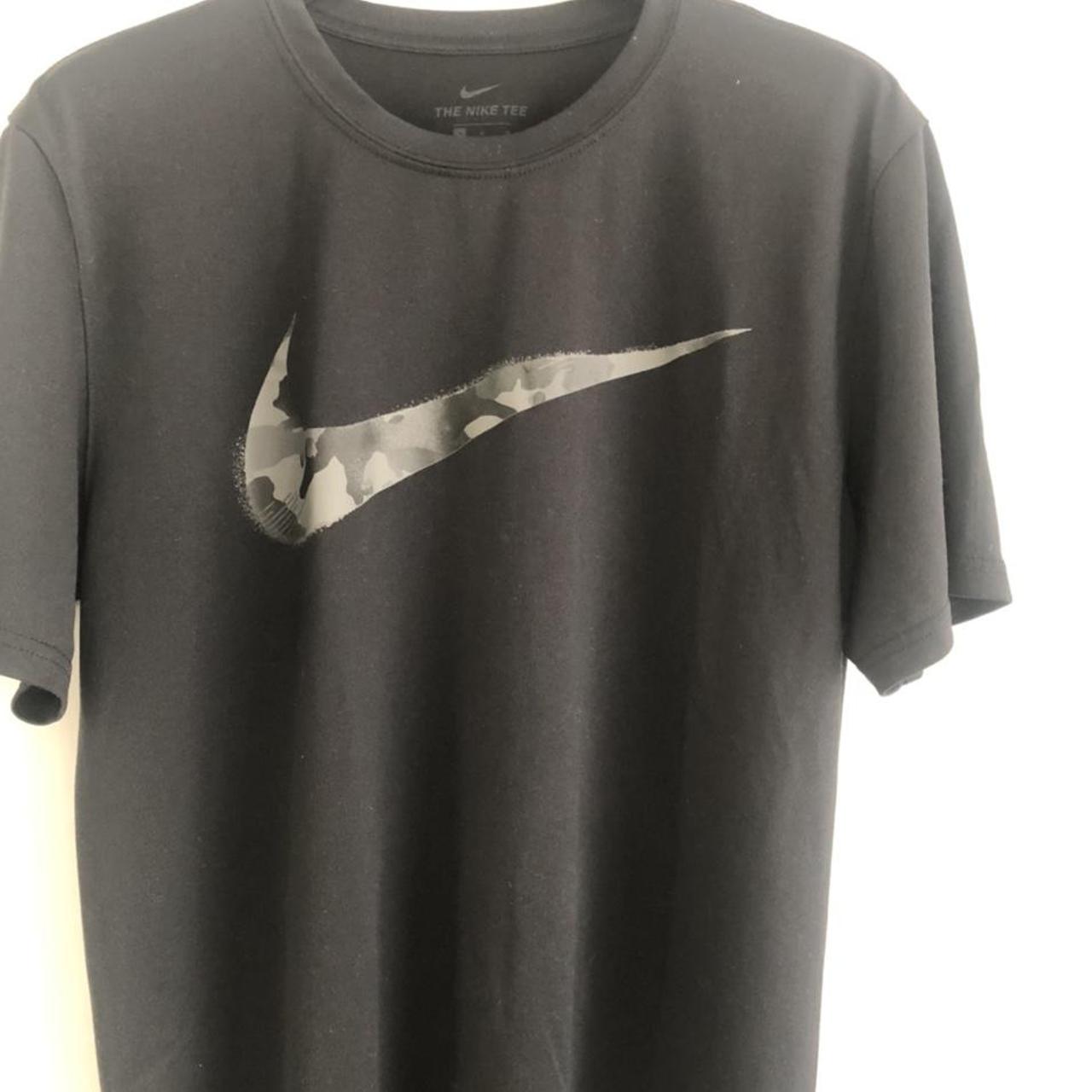 Black Nike sports/running T-Shirt with logo on... - Depop