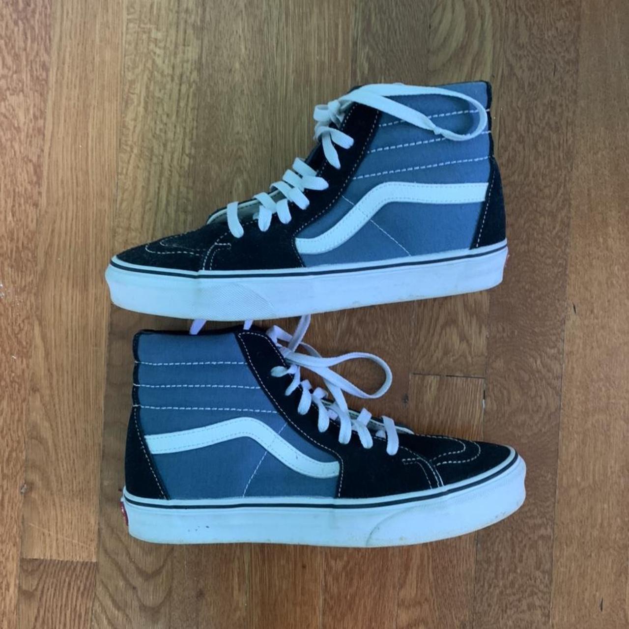 high top blue and black vans!! (free... - Depop