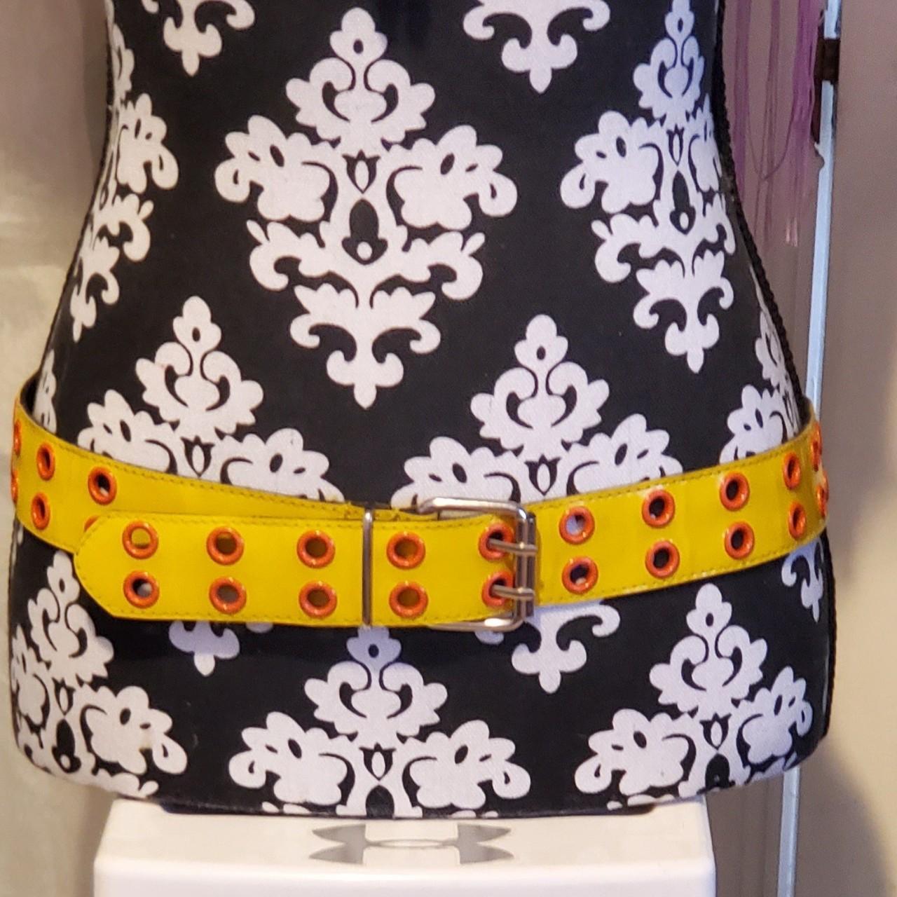 HOT TOPIC Funky statement belt! Yellow vinyl belt... Depop