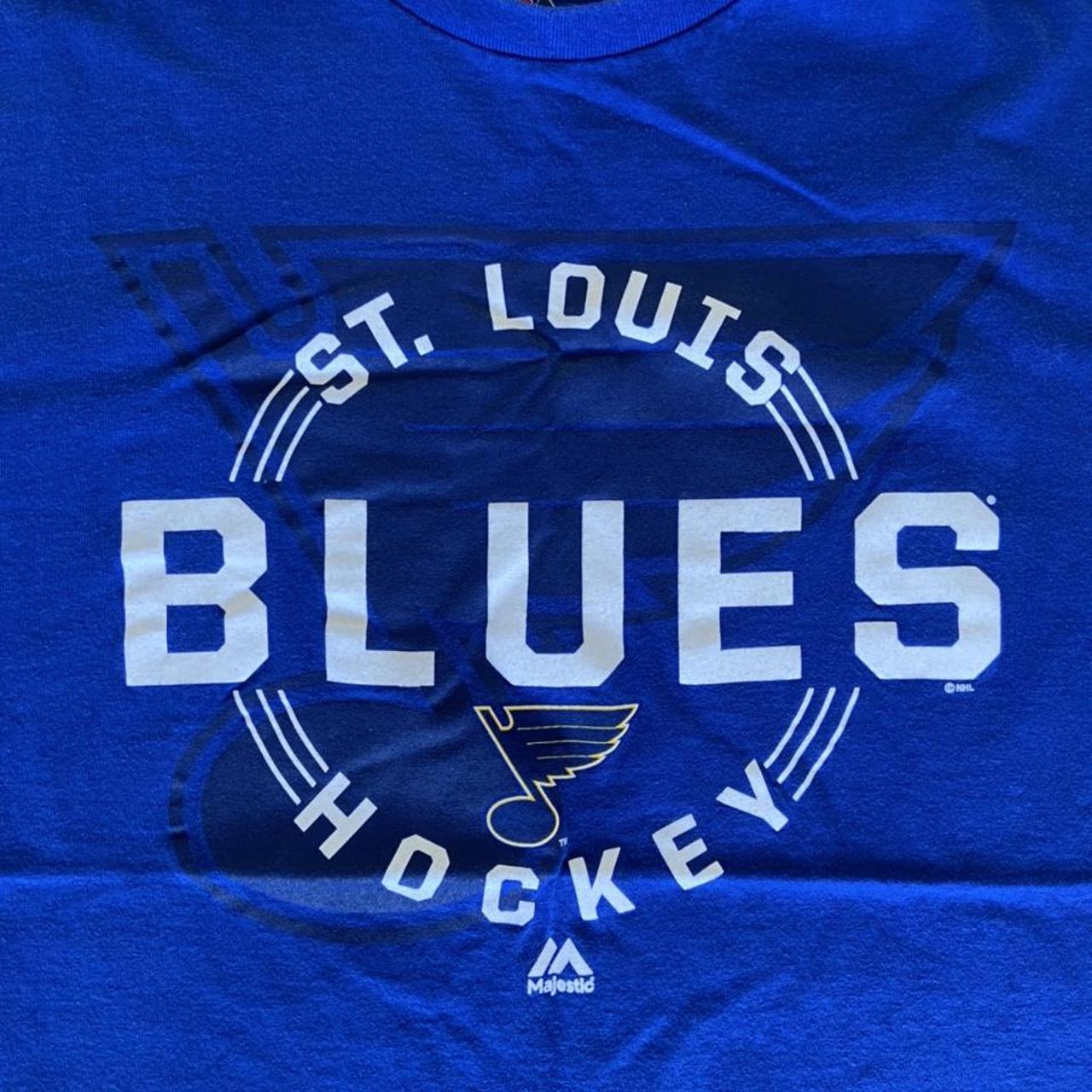 Men's Majestic St. Louis Blues Hockey Grey Blue - Depop