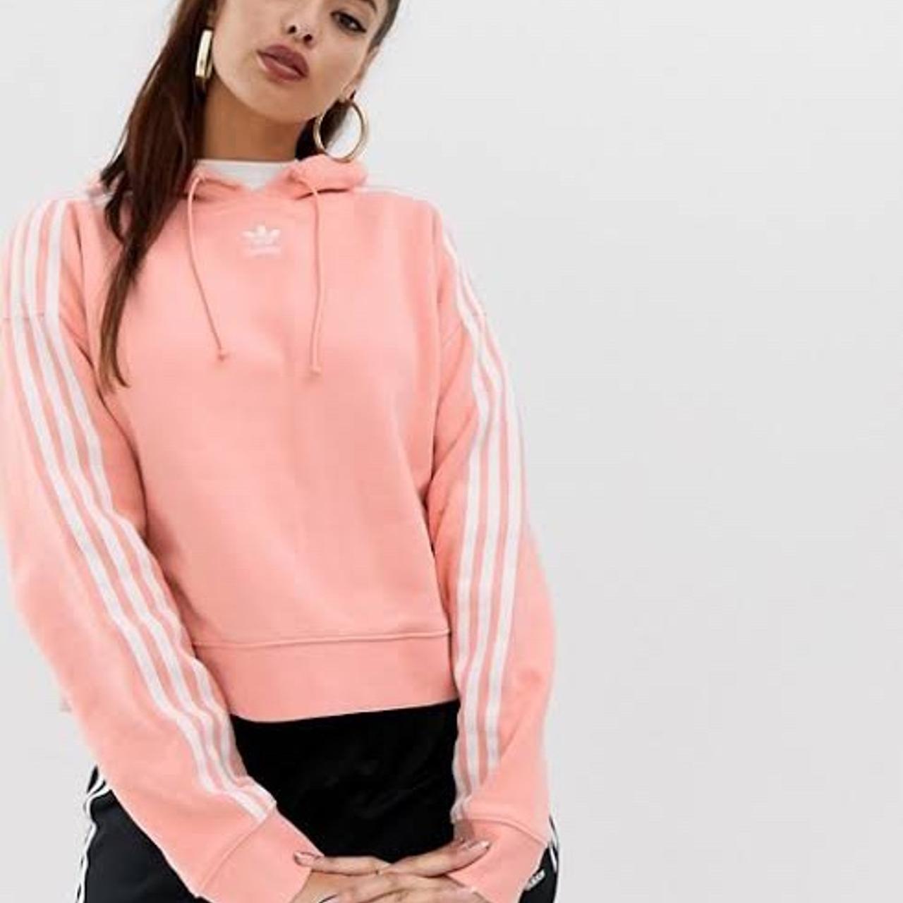 adidas pink cropped hoodie