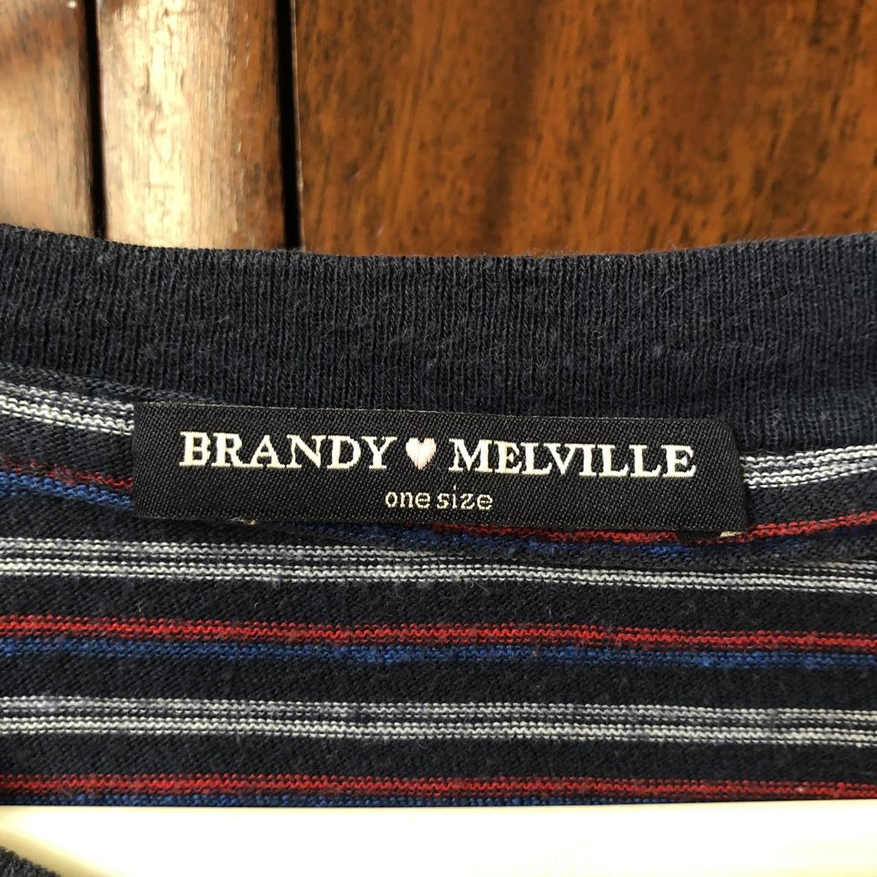 brandy melville vintage style t shirt, navy with... Depop
