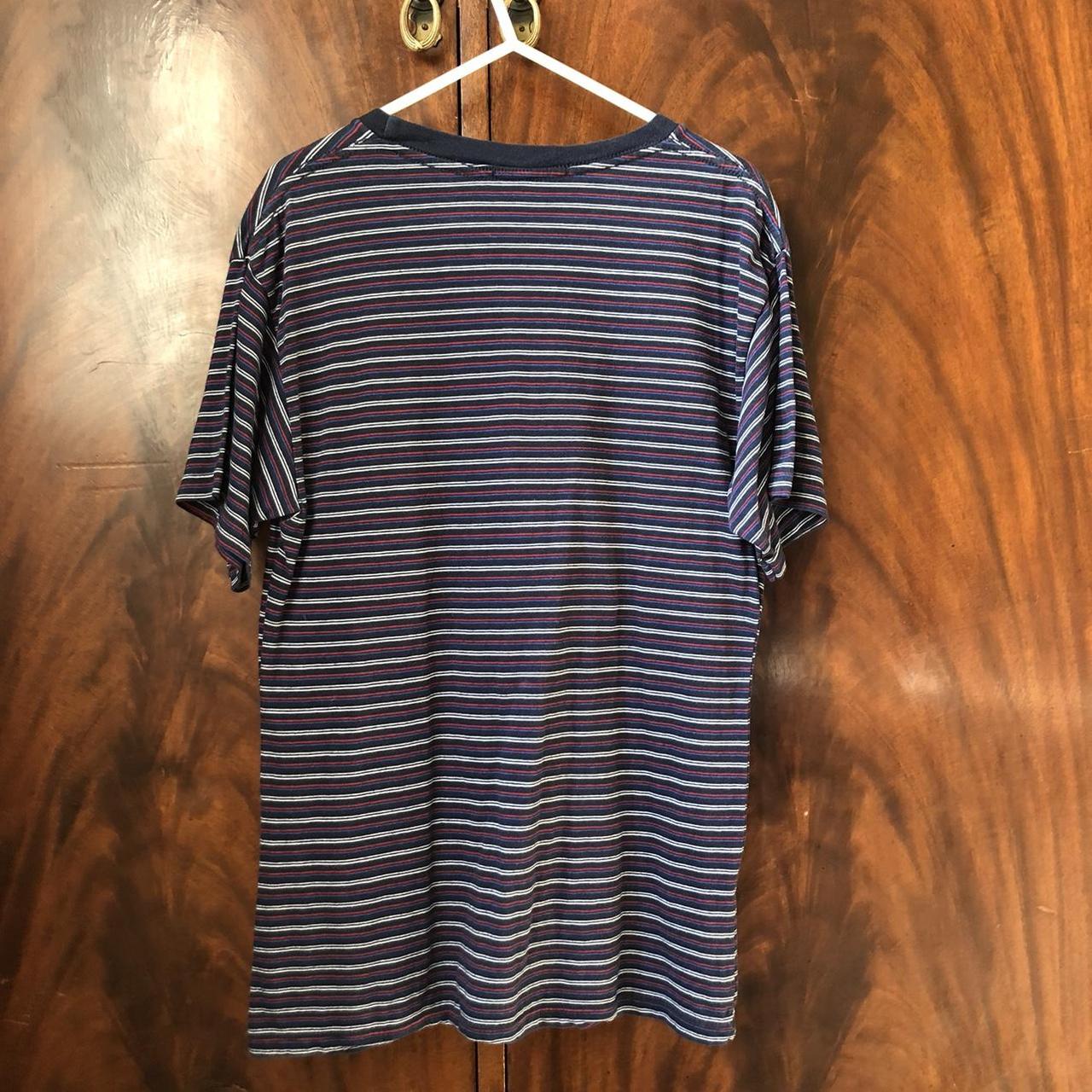 brandy melville vintage style t shirt, navy with... - Depop