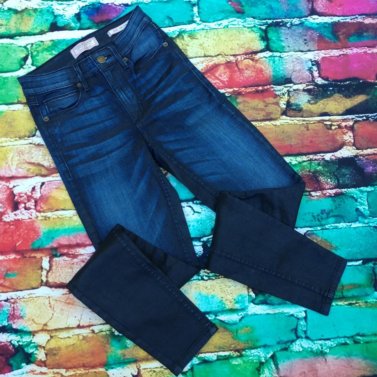 Guess 1981 Skinny Coated Jeans with Charm size... - Depop