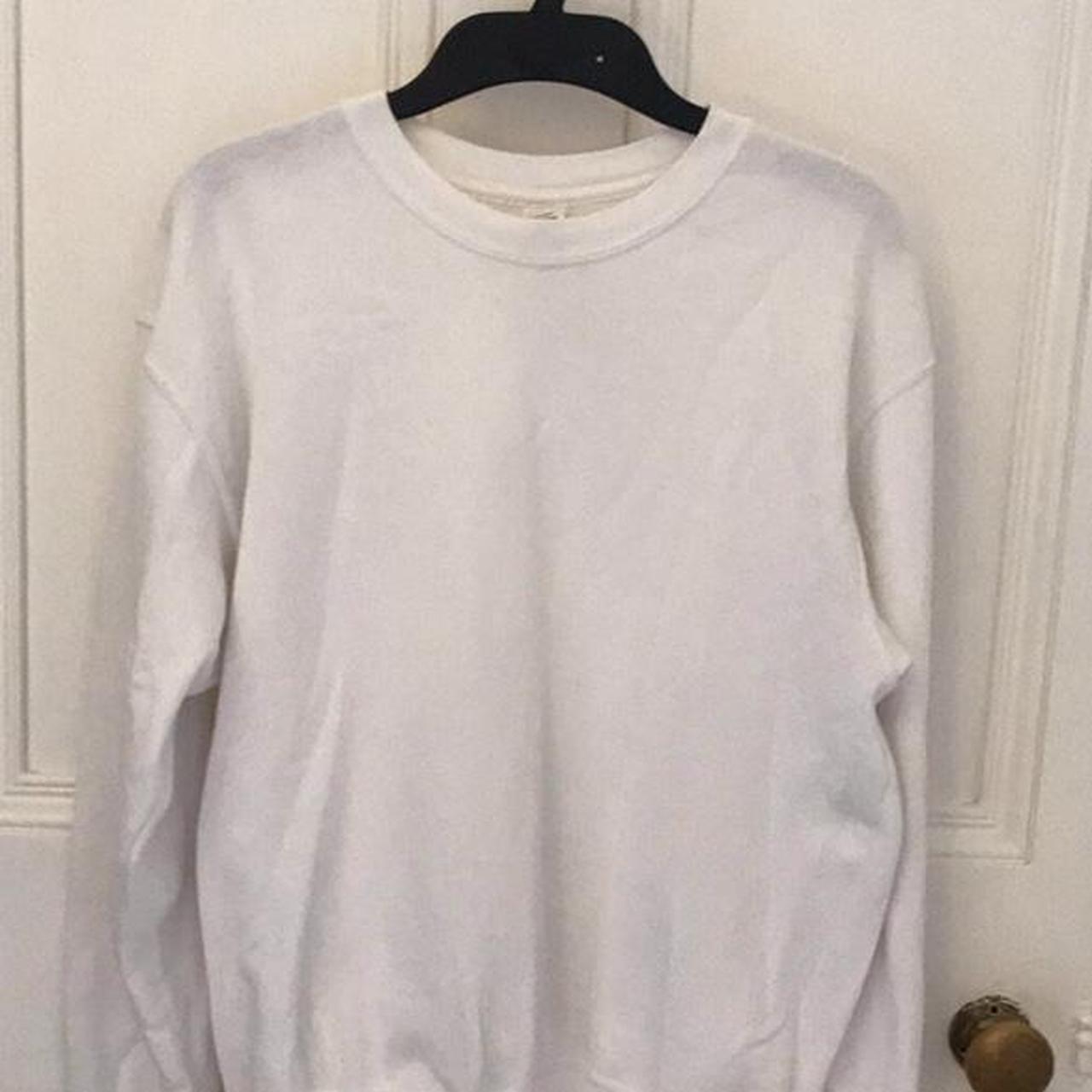 plain white sweatshirt unisex size medium worn... Depop
