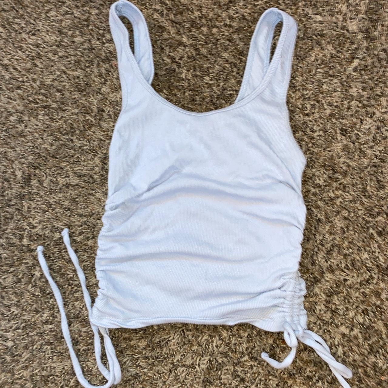 small hollister light blue side tie tank top , super... - Depop