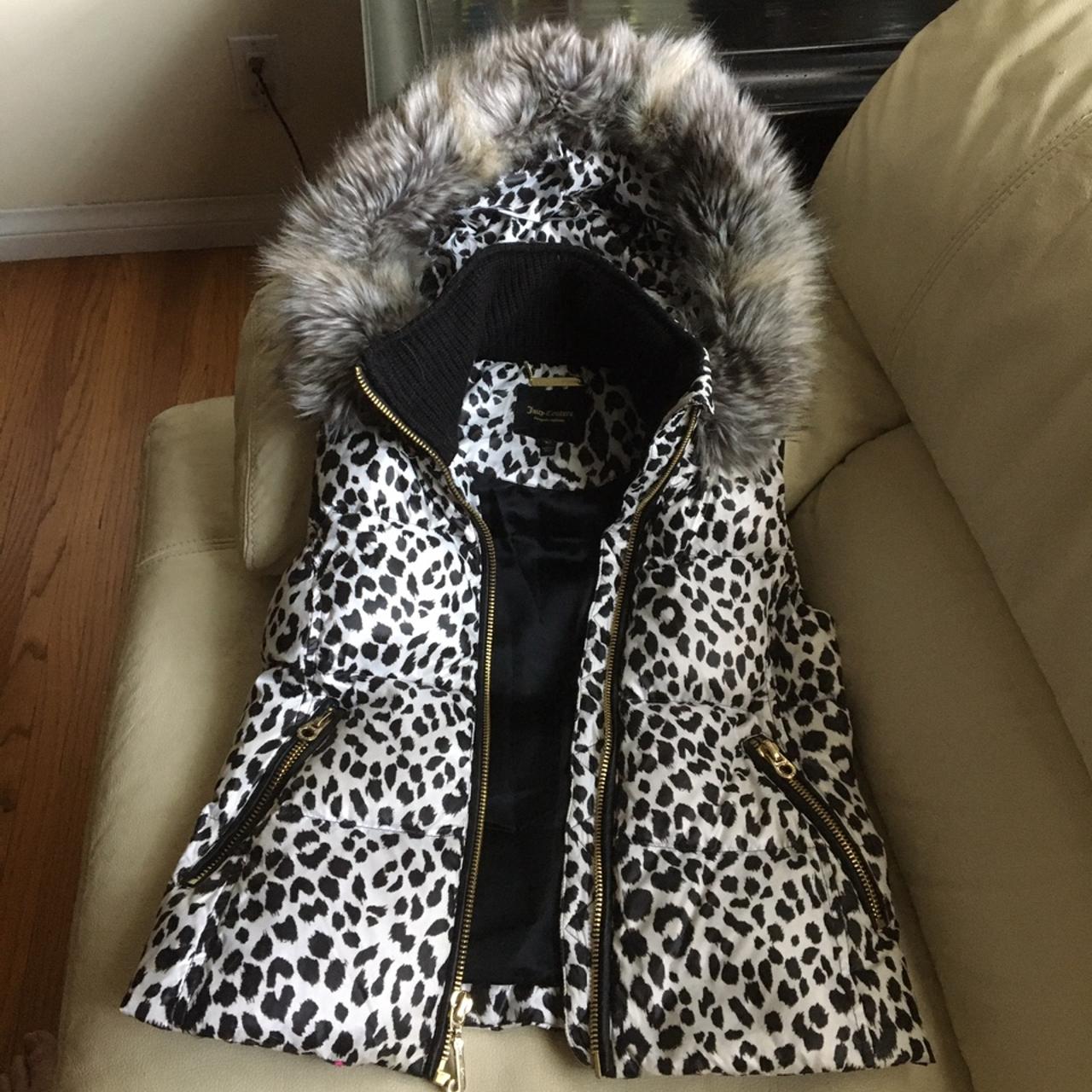 Juicy couture puffer jacket hotsell with faux fur collar