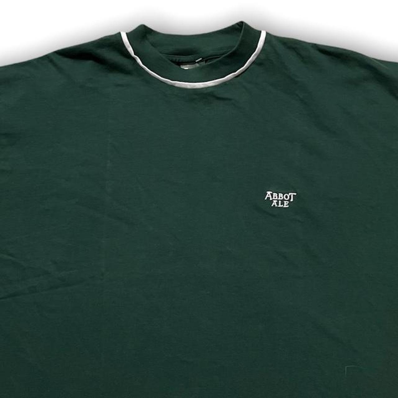 Abbot Ale || 90s vintage || green promo t shirt 🍻... - Depop