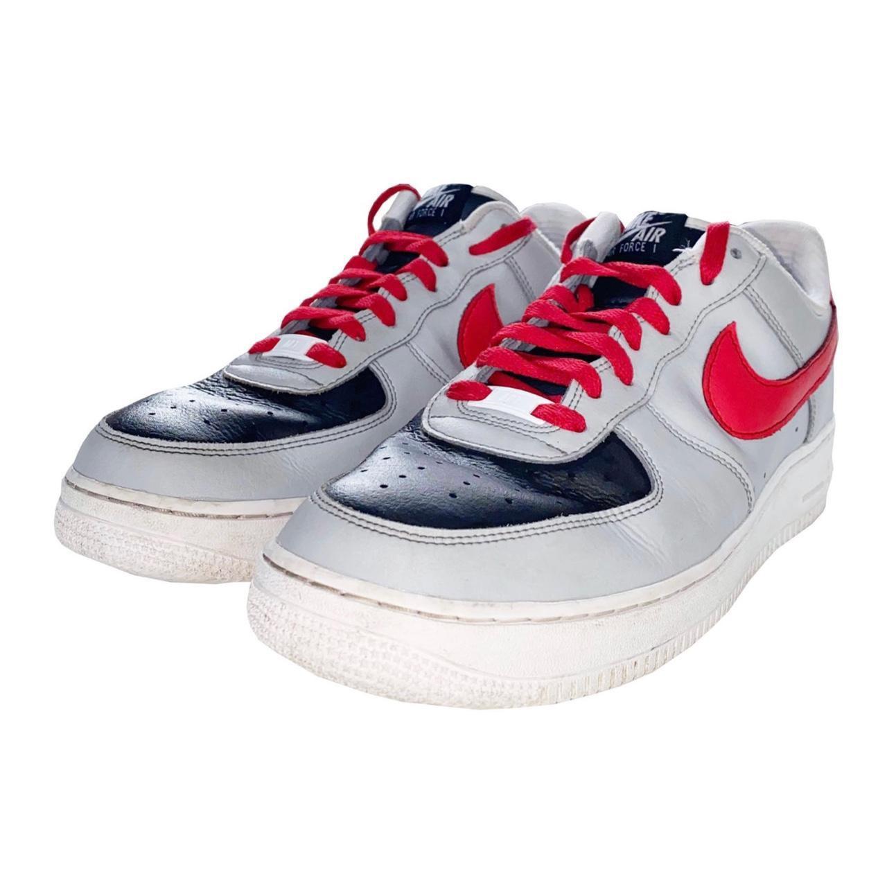 air force 1 grey black red
