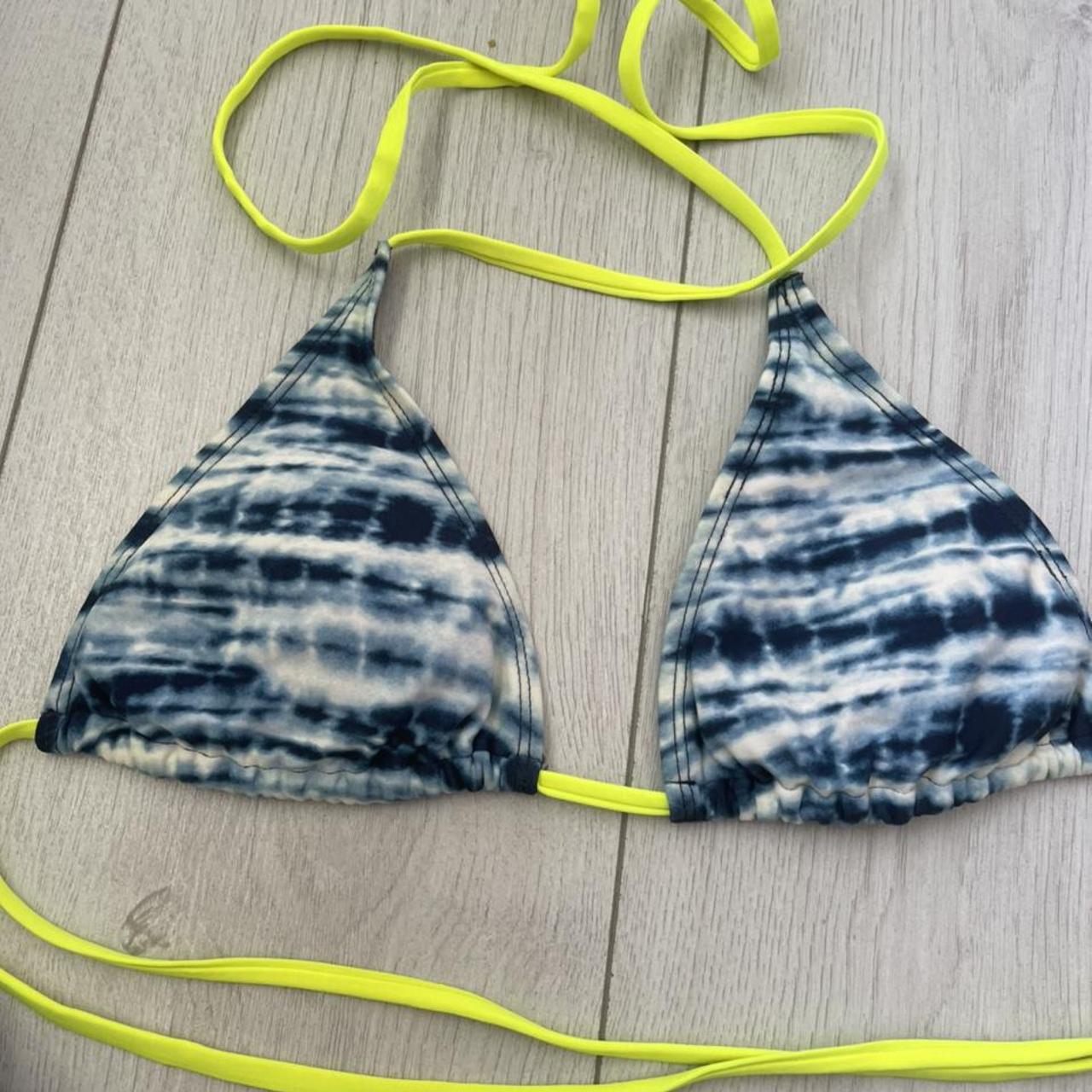 H&M Women's Blue and Yellow Bikinisandtankinisets Depop