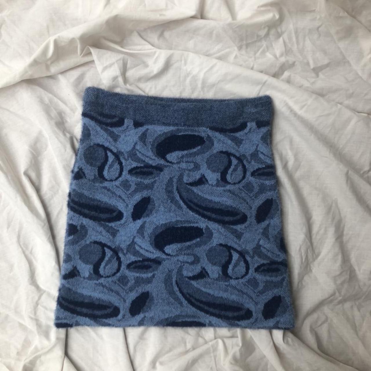 zara blue swirl skirt