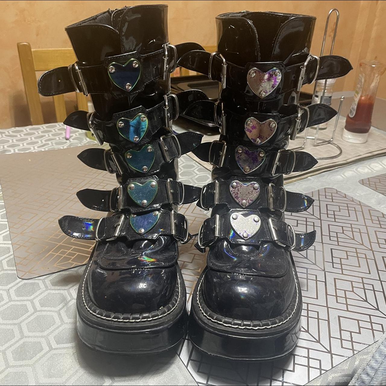 Demonia Emily 330 Holographic Platform Boots Some Depop